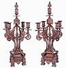 Ansonia Candelabra No. 1066, gilt finished and holding four candles, showing Eastlake influence, c1890