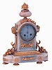 France, white onyx mantel clock with good quality gilt bronze mounts, dial also in stone and with applied, gilt Roman numerals, gilt spade hands, 8 days, time and strike movement, c1880