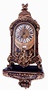 Bracket clock in the Louis XV style, boulle work case mounted with cast ornaments in the rococo style, the top with lyre playing putto, interior of the case also with boulle work, with its original, boulle work wall bracket, brass dial with Roman numeral cartouches and blued steel hands, signed "Thuret a Paris", 8 days, time and strike, spring driven movement with Brocot escapement, the back plate marked "Roblin & Fils Freres a Paris", c1870