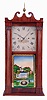 Jerome, Darrow & Co., Bristol, Conn., 30 hours, time and strike, weight driven wood movement, reeded pilaster & scroll top mahogany shelf clock, c1826