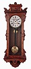 Ansonia Clock Co., New York, NY, "Forrest" 8 days, time and strike, spring brass movement wall clock, c1904
