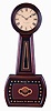 George W. Morse, Boston, Mass., stained hardwood weight driven time only banjo wall clock in style of Howard No. 5, c1870