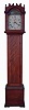 Attributed to Eleazer Carey, Windham, Conn. American tall clock, 8 days, time and strike, weight driven movement in a cherry case with painted metal dial with rocking ship bearing American flag, c1810.
