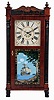 Boardman & Wells, Bristol, Conn., 30 hours, time and strike, weight driven wood movement, half column & splat shelf clock with paw feet, c1832