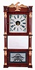 Birge & Fuller, Bristol Conn., Triple Decker mahogany case shelf clock with gilt column caps, eagle splat and a weight driven, 8 day, time and strike, strap brass movement, c1846.