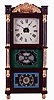 Birge, Peck & Co., Bristol, Conn., triple decker shelf clock with a mahogany case, gilt column caps, splat and front feet with a weight driven, 8 day, time and strike, strap brass movement, c1850.
