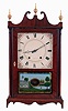 Bishop & Bradley, Watertown, Conn., 30 hours, time and strike, weight driven, wood movement pillar & scroll shelf clock, c1830