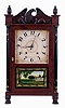 Atkins & Downs for George Mitchell, Bristol, Conn., 30 hours, time and strike weight driven wood movement column and eagle splat shelf clock, c1828.