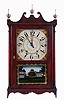 Seth Thomas Clock Co., Plymouth Hollow, Conn., 30 hours, time and strike, weight driven wood movement pillar & scroll shelf clock with alterations, c1830