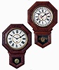 Clocks- 2 (Two): (1) E. N. Welch Manufacturing Co., Forestville, Conn., "Gentry" wall hanging clock in an oak case with a spring driven, 8 days timepiece movement, c1900. (2) Gilbert Clock Co., Winsted, Conn., "Admiral" wall hanging clock in an oak case with a spring driven, 8 days, time and calendar movement, c1910.