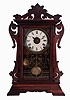 Seth Thomas Clock Co., Thomaston, Conn., "Newark", city series 8 days, time and strike, spring driven brass movement with "Winwards Patent Railway Alarm" shelf clock with alarm lever on top allowing the user to turn off the alarm rather than waiting for it to run down, c1887.
