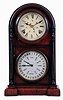 Welch, Spring & Co., Forestville, Conn., "Italian No. 3" shelf clock in a rosewood veneered case with a spring driven, 8 days, time and strike movement and a B. B. Lewis patented perpetual calendar mechanism, c1872.