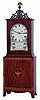 Reproduction Aaron Willard inlaid mahogany, 8 days, time only weight driven Massachusetts-style shelf clock, c1940