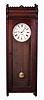E. Howard & Co., Boston, Mass., "Watch Clock" with station for only one watchman, wall clock, 8 days, time only, weight driven movement in a walnut case with painted metal dial, c1888