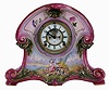 Ansonia Clock Co., New York, NY, "La Isere", 8 days, time and strike, spring driven brass movement porcelain mantel clock, c1914