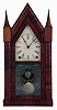 Pond & Barnes, Boston, Mass., Mass. (retailers) with 8 day, time and strike, spring driven brass movement supplied by Terry & Andrews, Bristol, Conn. in sharp gothic or steeple clock, c1850