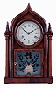 Brewster & Ingrahams, Bristol, Conn., 8 days, time and strike, 4-column OG gothic or onion top shelf clock, brass mainsprings, c1848.