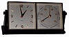 Chelsea Clock Co., Boston, Mass., "Embassy", bronze, 8 days, clock and barometer set, c1962
