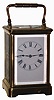 French, 8 days, time, strike and repeat brass and beveled glass carriage clock, c1900