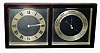 Chelsea Clock Co., Boston, Mass., for Abercrombie & Fitch, New York, NY, "Erickson" bronze, 8 days, clock and barometer/thermometer desk set with rear strut, #599754, 1955 presentation from Mt. Kisco Medical Group.
