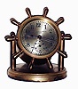 Chelsea Clock Co., Boston, Mass., for Abercrombie & Fitch Co., New York, NY, "Clinton", brass, 8 days, time only swivel head yacht wheel desk clock, 2 3/4" dial, c1930