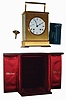 Chelsea Clock Co., Boston, Mass., "Eagle Series", 8 days, house strike in Swiss brass and beveled glass case, with original fitted box, key and manual, #856972, c1985