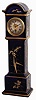 Unsigned, French, 8 days time only movement in porcelain miniature long case clock with later balance platform, c1910