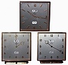 Clocks- 3 (Three) Angelus Swiss "Descodate" brass 15 jewel, 8 days, calendar desk clocks, two signed for Tiffany and Shreve; mid 20th century