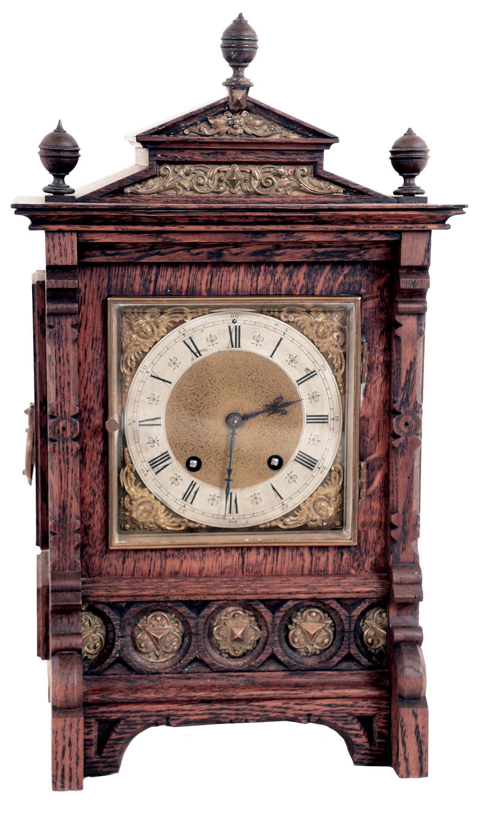 German, Lenzkirch, 8 days, time and strike spring brass movement shelf clock. — Antique Clocks Price Guide