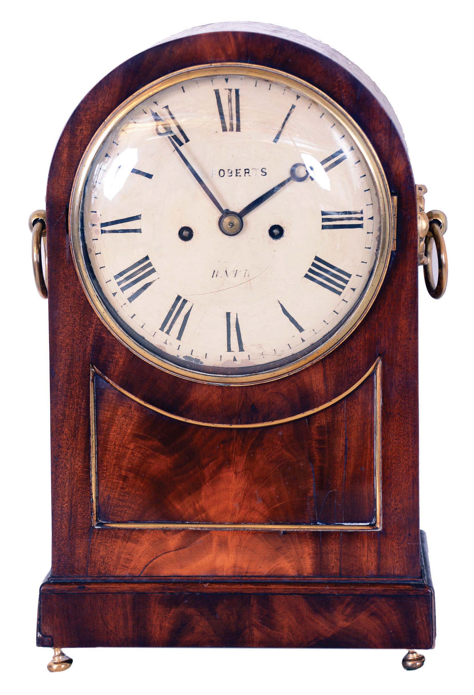 William Roberts, Bath, English double fusee 8 day striking mahogany round top bracket clock — Antique Clocks Price Guide