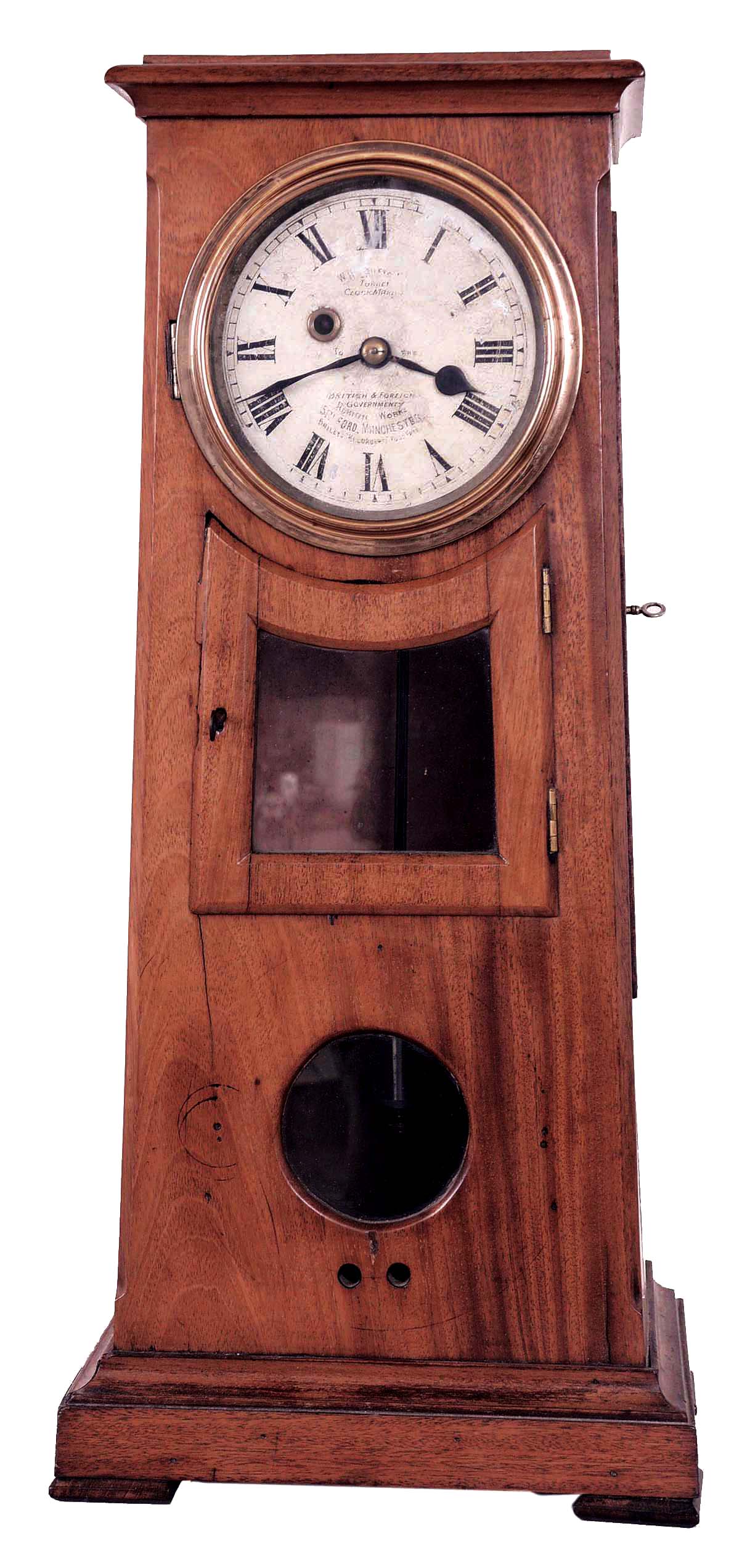 W.H. Bailey, Manchester (England) large mahogany case 8 day single fusee time only shelf clock — Antique Clocks Price Guide