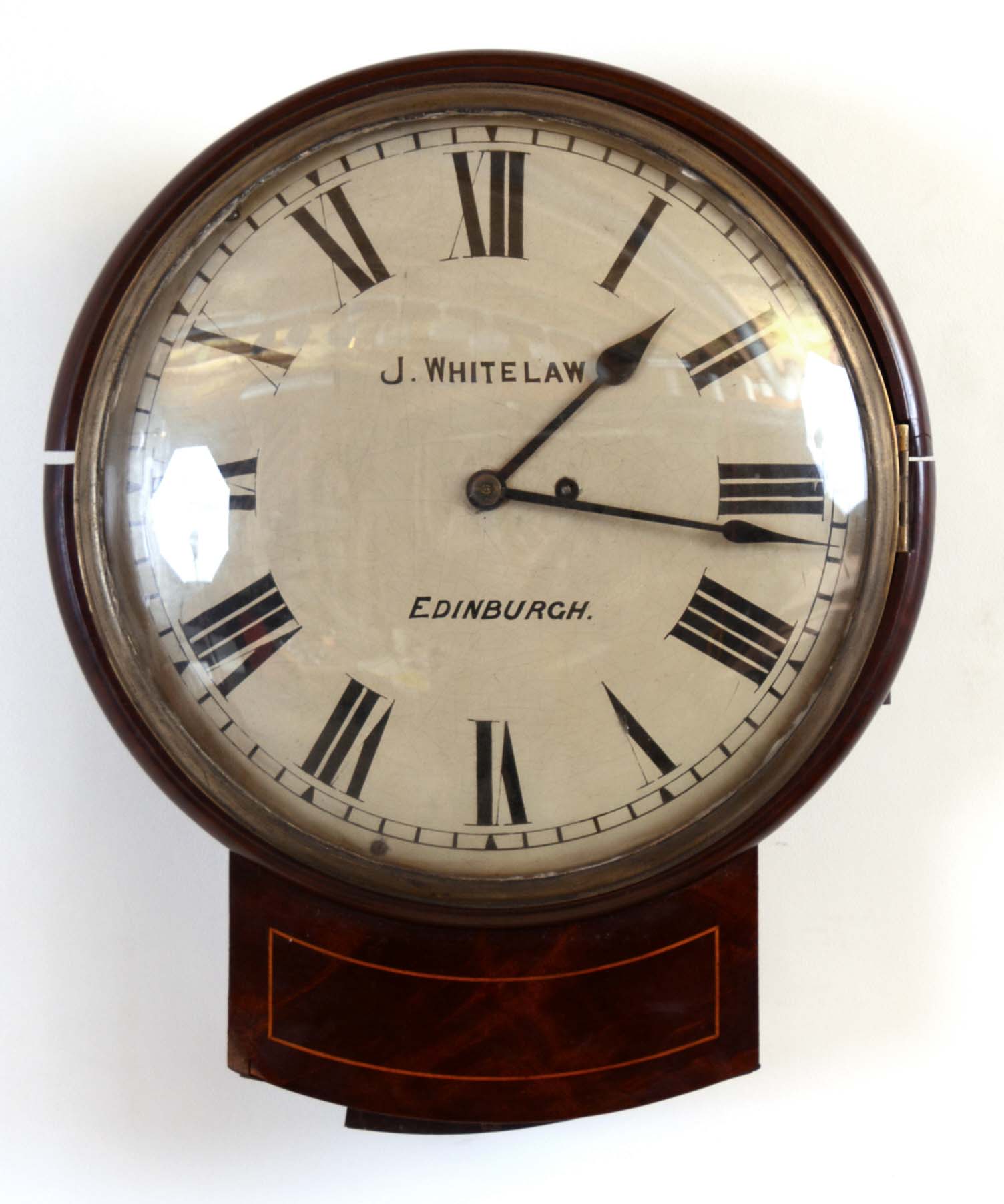 English, 8 days, spring brass fusee movement wall or postal wall timepiece. — Antique Clocks Price Guide