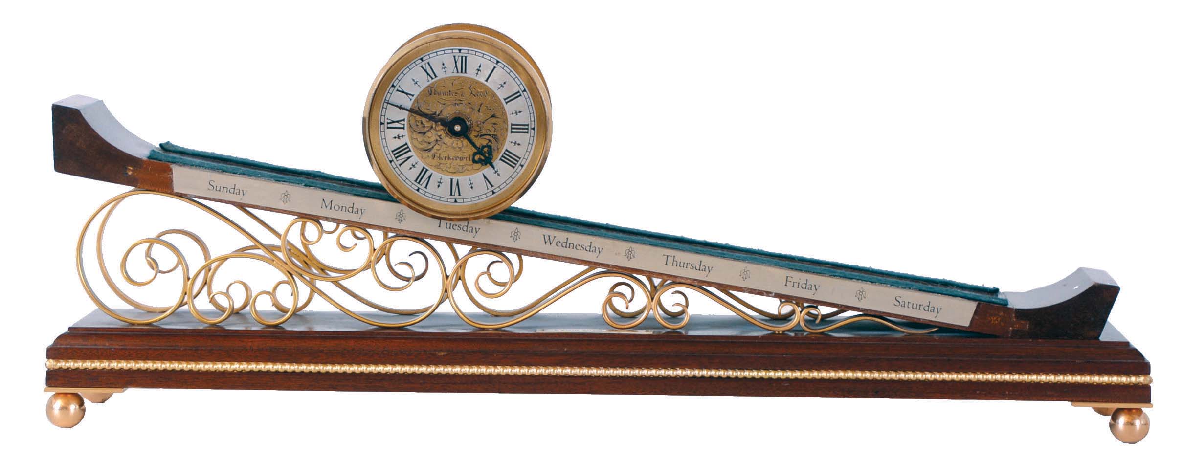 Thwaites and Reed Limited. London, England Rolling Ball incline plane clock with an 8 day timepiece movement, dated 1974, and noted as no. 51 in a limited edition of 500. — Antique Clocks Price Guide