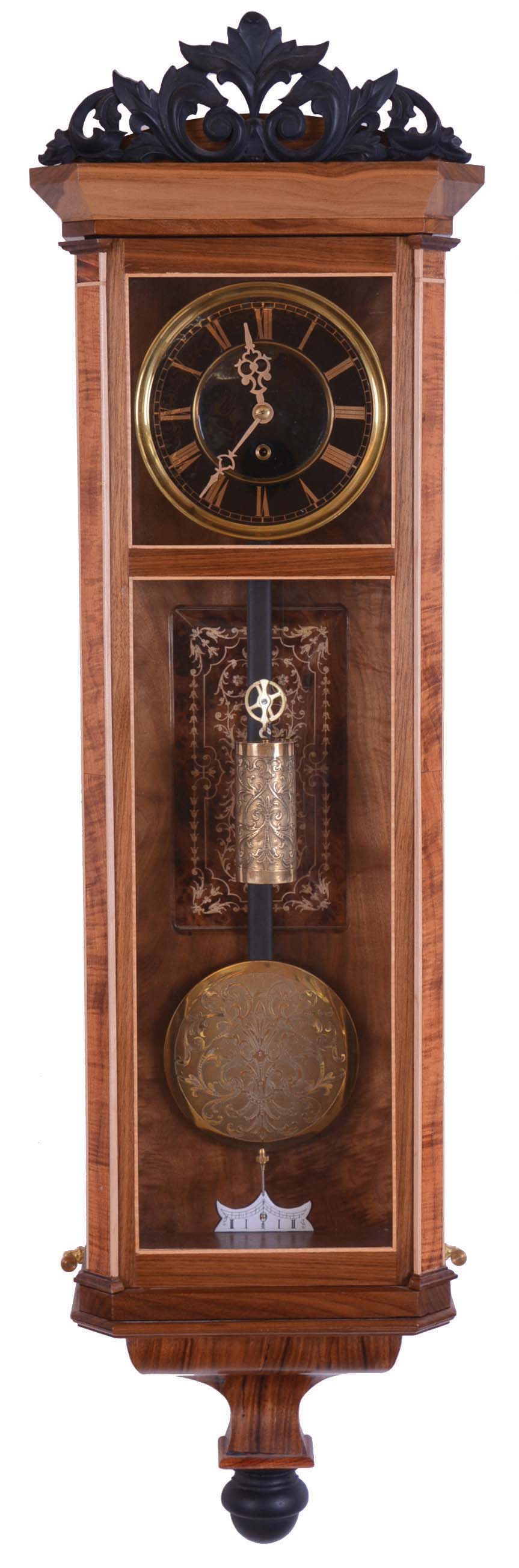 Leland Hurst, Centennial, CO, Reproduction "Dachluhr" style Vienna regulator timepiece. — Antique Clocks Price Guide