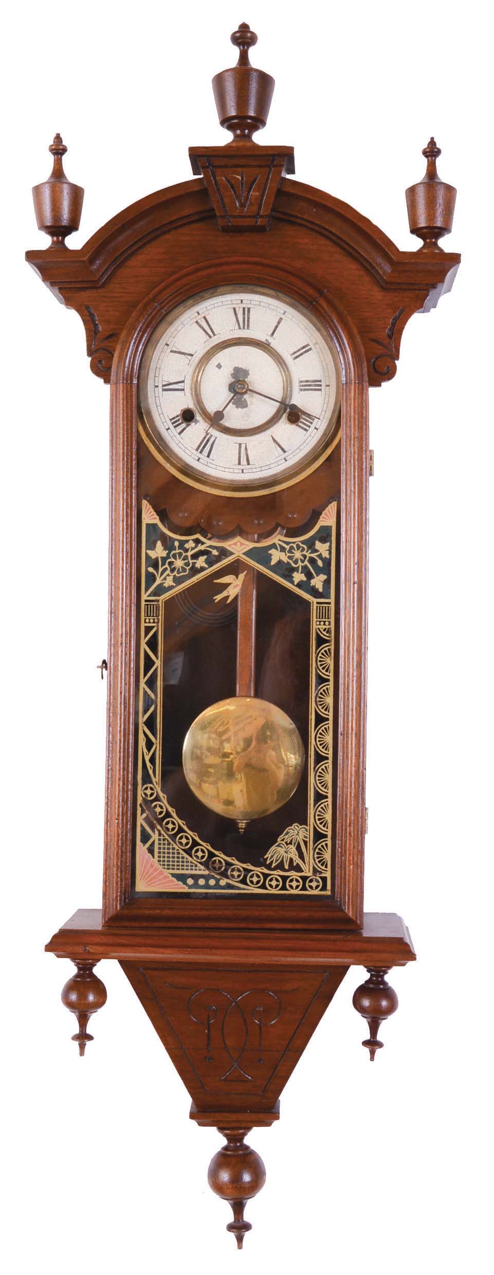 New Haven Clock Co., New Haven, Conn., "Winnipeg", 8 day, time and strike spring brass movement wall clock. — Antique Clocks Price Guide