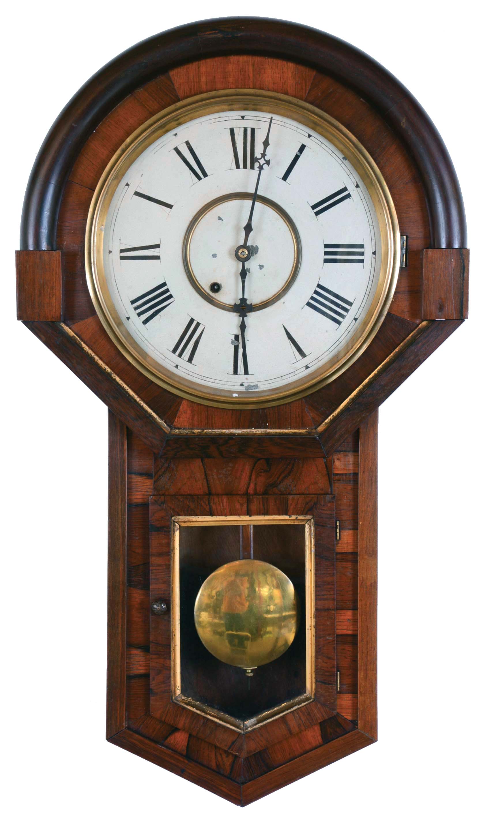 New Haven Clock Co., New Haven, Conn., "Imperial", 8 days, spring brass movement wall timepiece. — Antique Clocks Price Guide