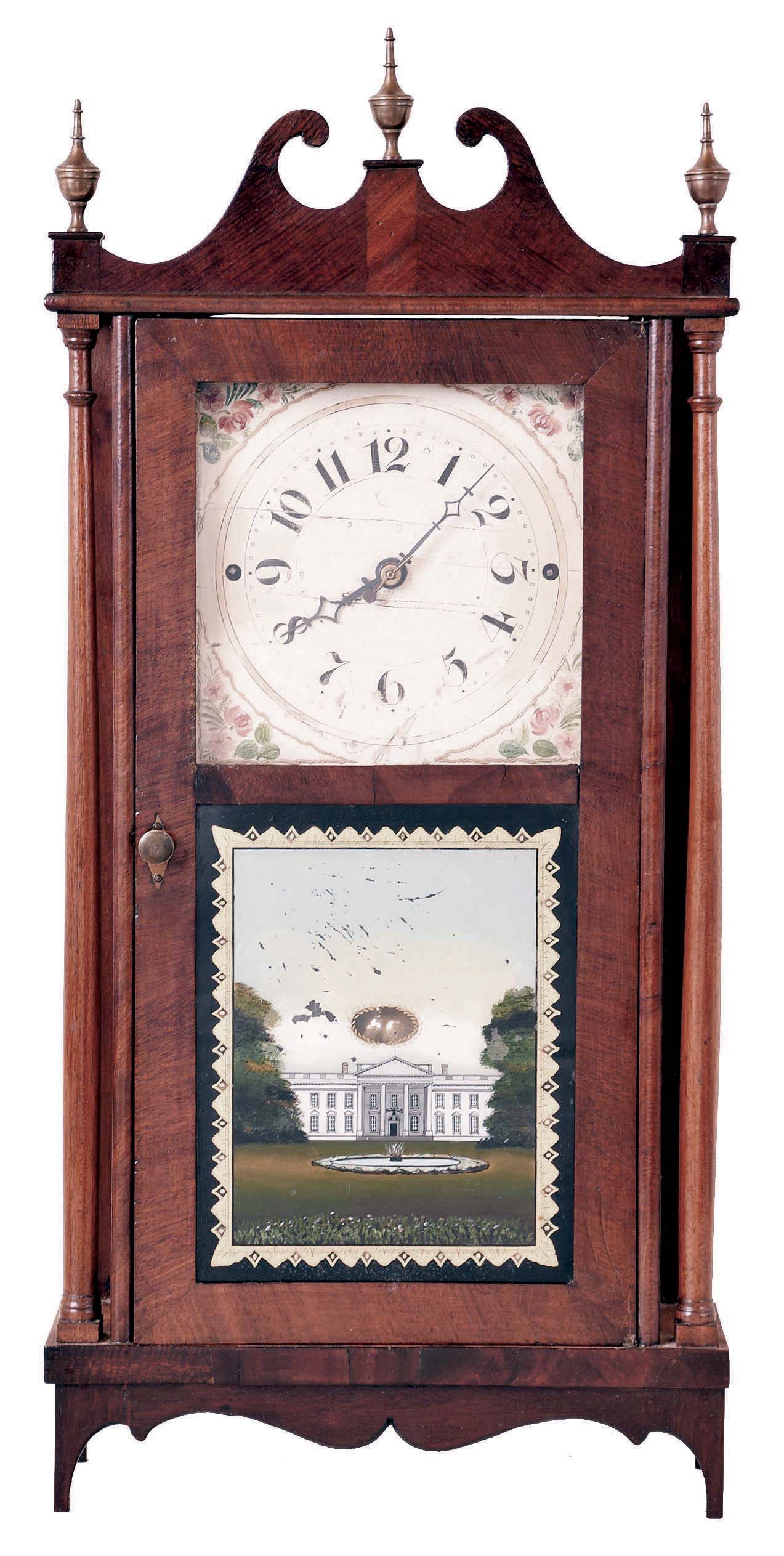 Ethel North, Torrington, Conn., 30 hour miniature "east-west" movement shelf clock. — Antique Clocks Price Guide