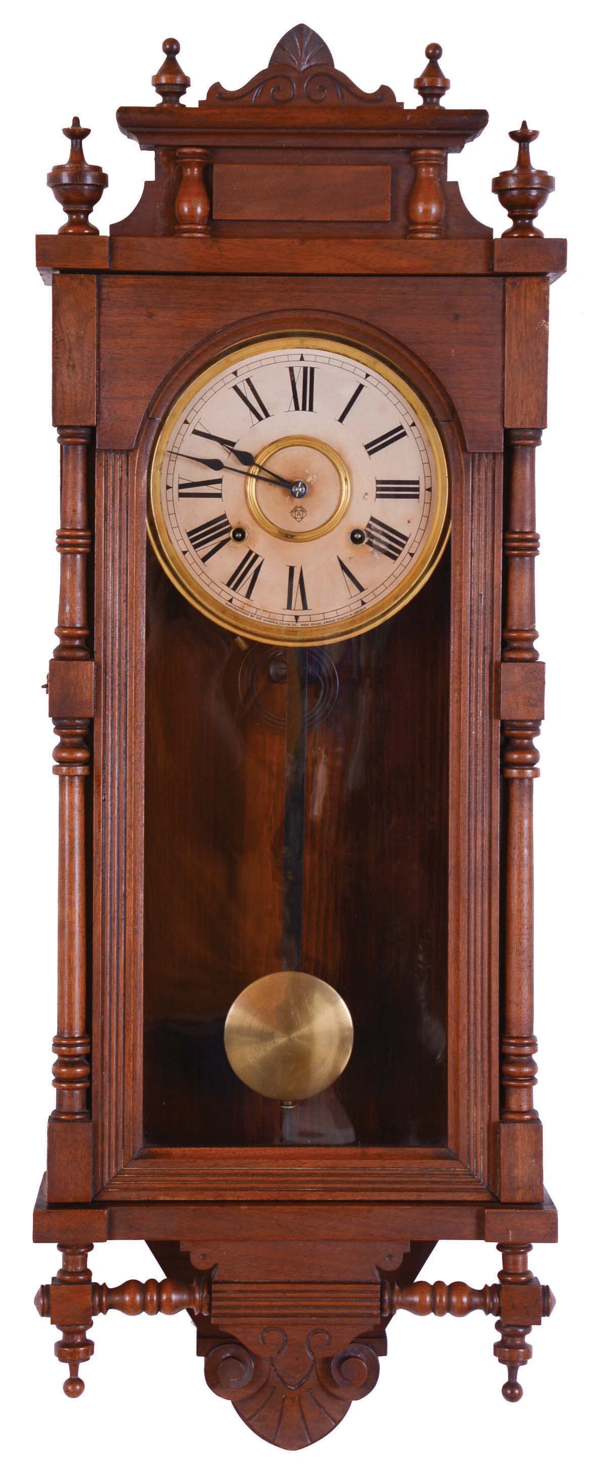 Ansonia Clock Co., New York, NY, "Queen Elizabeth", 8 day, time and strike spring brass movement wall clock. — Antique Clocks Price Guide