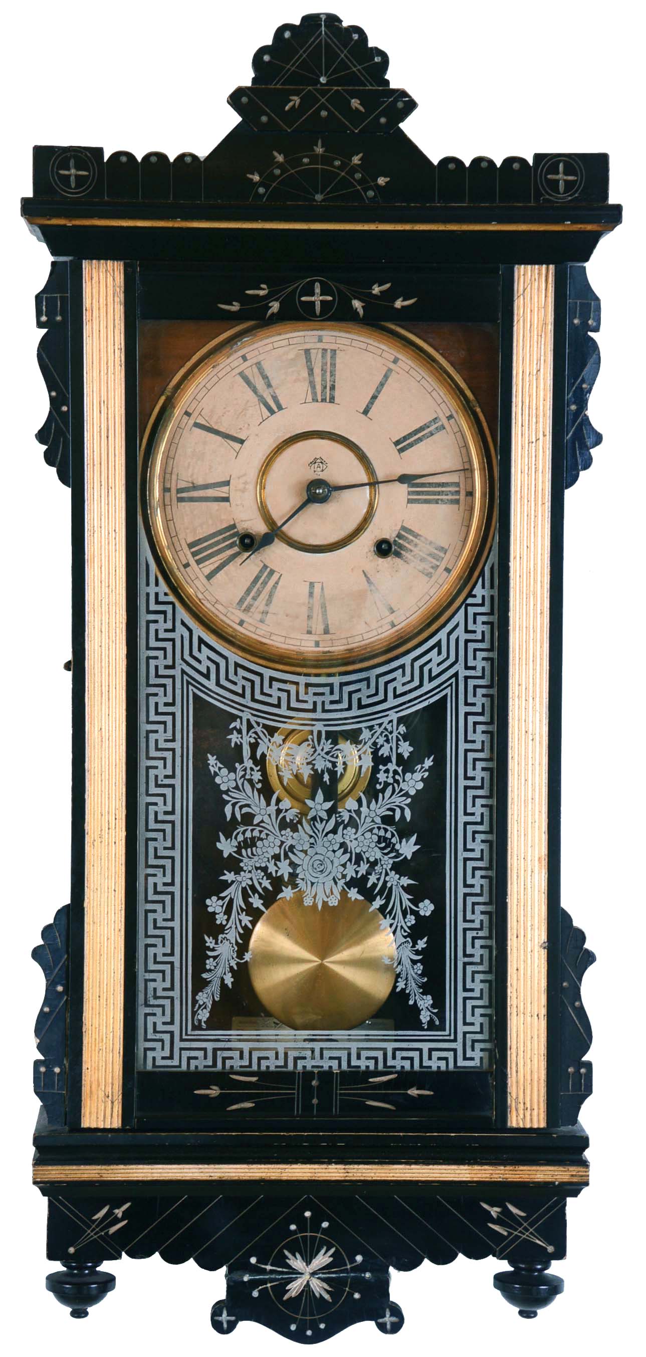 Ansonia Clock Co., New York, NY, "Dispatch", 8 day, time and strike spring brass movement wall clock. — Antique Clocks Price Guide