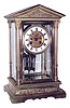 French large 8 days, time and strike, brass and beveled glass crystal regulator, visible escapement, Marti movement also stamped Tiffany & Compy., c1900