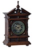 Lenzkirch Clock Co., Germany, walnut with ornate brass trim, 8 days, time and strike, mantel clock, #831450, 1886
