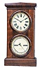 Seth Thomas Clock Co., Thomaston, Conn., "Parlor No. 3" double dial calendar shelf clock with an 8 day, spring driven movement with Randall Thomas Andrews 1876 patent perpetual calendar mechanism in a rosewood veneered case, c1877.