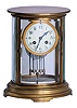 French, Marti & Cie, 8 day, time and strike spring brass movement oval case crystal regulator.