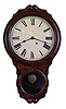 Seth Thomas Clock Co., Thomaston, Conn., "Office No. 1" wall clock with an 8 day spring driven brass timepiece movement in a mahogany veneered case, c1880.