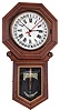 Clocks- 6 (Six) Wall Hanging, 8 days: (1) Plymouth, Thomaston, Conn., time and strike banjo, c1935; (1) American Clock Company, New York, (attribution) Victorian wall clock with E.N. Welch time and strike movement in walnut case, c1875; (3) Unsigned (probably Ansonia) figure "8" time, strike and calendar in grained case, c1900; (4) E. Ingraham Co. for the American Wringer Co., New York "Eclipse" time, strike and calendar oak, c1910; (5) Seth Thomas Clock Co., Thomaston, Conn., "Office No. 2" wall hanging clock with a spring driven 8 days timepiece movement in a walnut case. c1875; (6) Anglo American wall hanging clock with a spring driven 8 days timepiece movement by the Seth Thomas Clock Co. c1880.