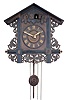 Clocks- 5 (Five) German Black Forest: three 30 hour cuckoos; one cuckoo and quail; modern time and strike in fretwork case