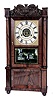 S. B. Terry, Plymouth Hollow, Conn., 8 days, time and strike weight brass movement full column with carved splat shelf clock with round front plate movement. This clock once belonged to the late Irving Cooperman a well known collector of Rockville Centre, NY and a former Vice President of NAWCC. His stamp is inside the case.
