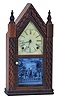 J. C. Brown, Bristol, Conn., 8 day time & strike movement in full size rippled sharp Gothic or "steeple" case.