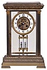 French, Marti & Cie,8 days, time and strike spring brass movement crystal regulator mantel clock.