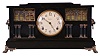 E. Ingraham & Co., Bristol, Conn., "Palace", 8 days, time and strike spring brass movement enameled black mantel clock.